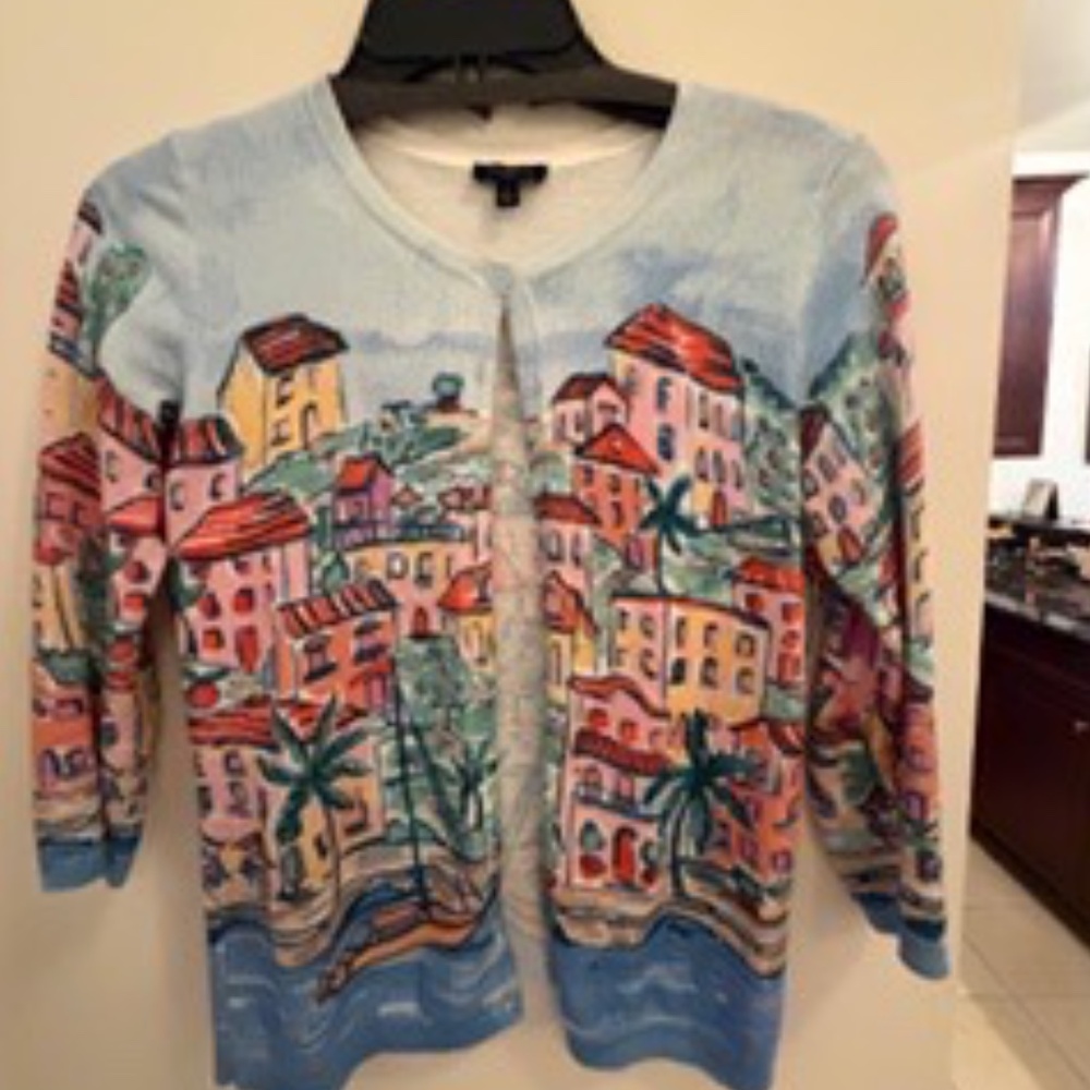 Colorful Button Down Sweater - image 1